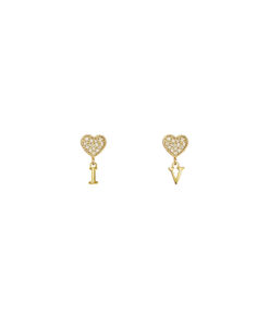 Personalised Earrings: Tiny Initial Heart Studs
