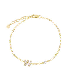 Pavé Initial with Solitaire Diamanté Bracelet