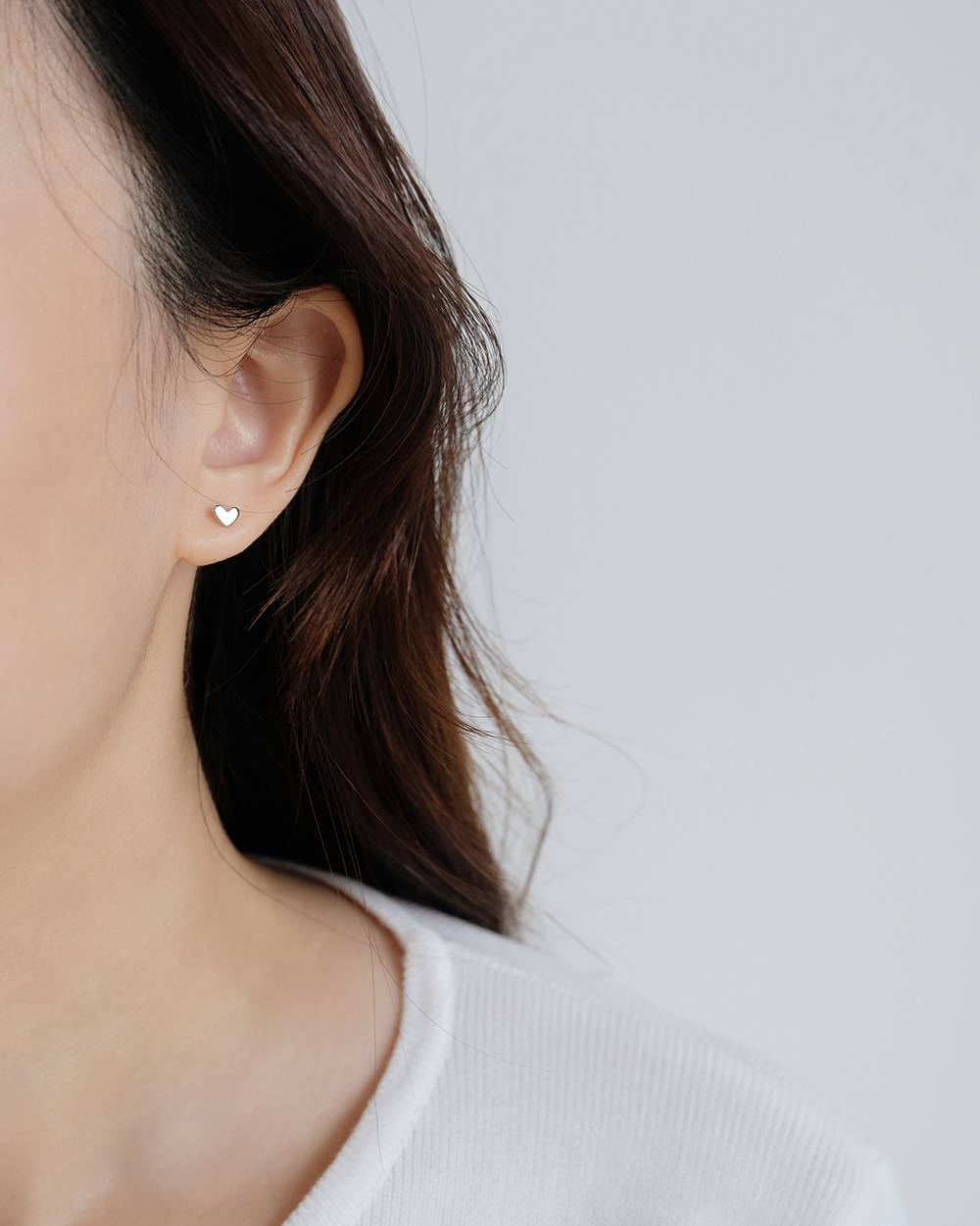 Mini Love Earrings (Silver) - Image 2