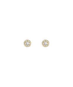 Halo Diamond Stud Earrings (Gold)