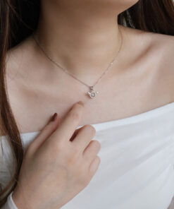 Guardian Angel Dancing Diamond Necklace