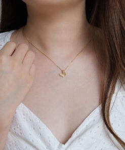 Dazzling Butterfly Necklace (Gold)