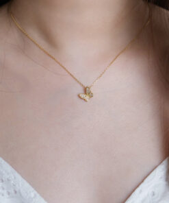 Dazzling Butterfly Necklace (Gold)