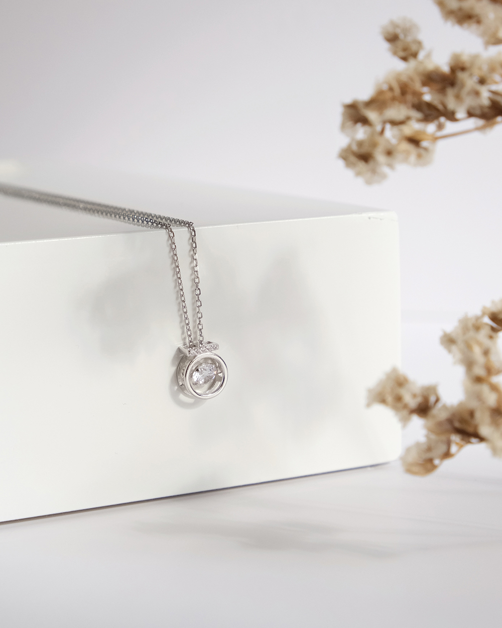 Sparkle Dancing Diamond Necklace (Silver) - Image 4