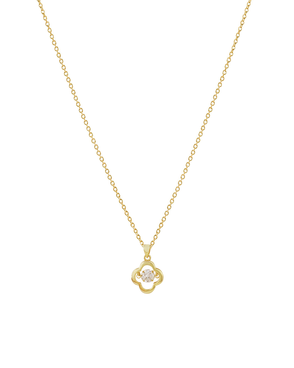 Clover Dancing Diamond Necklace (Gold)
